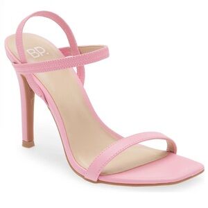 Nordstrom Square Toe Heels Size 6.5 Vanessa BP Pink‎ Begonia 4" Heeled Sandals